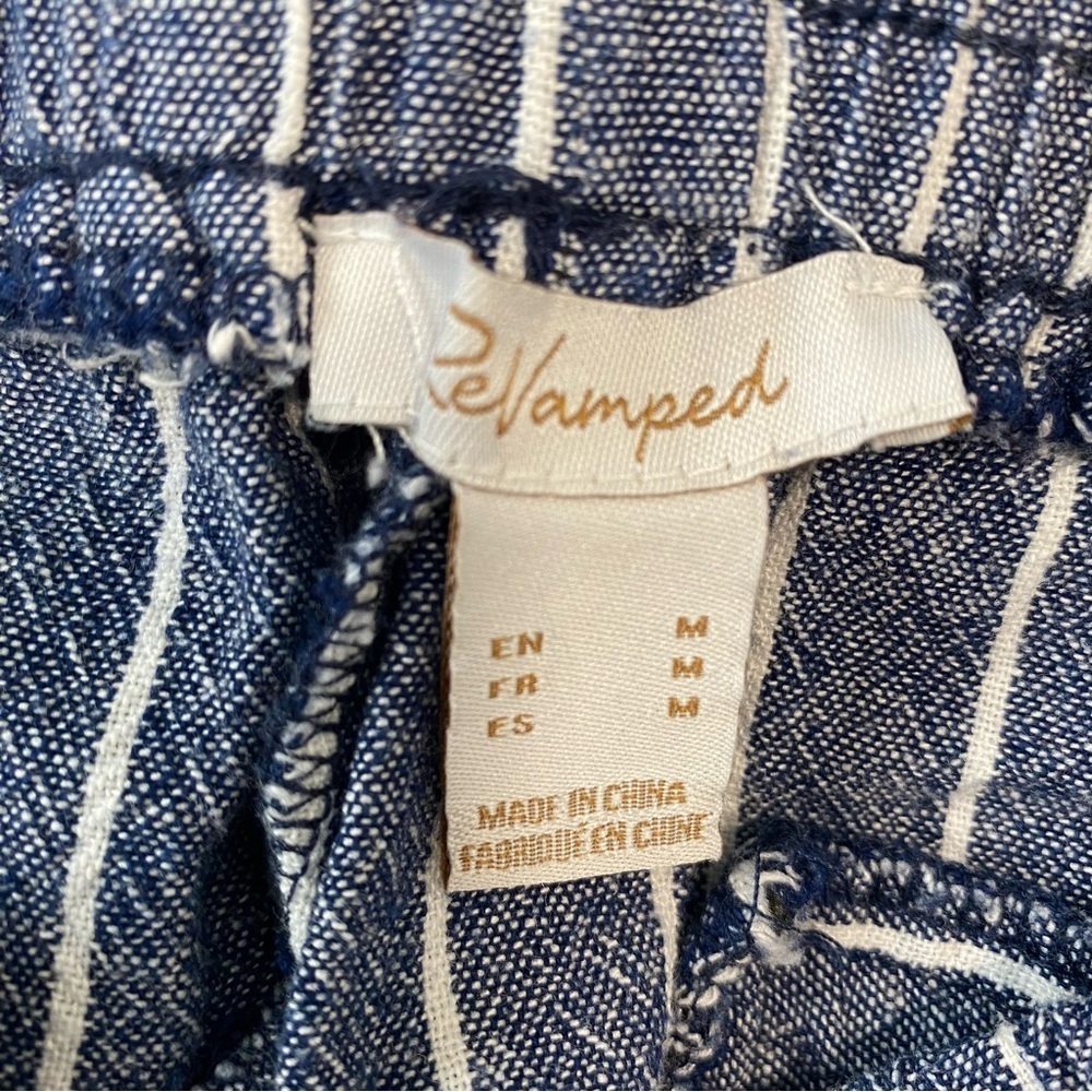 Revamped - Blue Stripe Linen Blend Pant - Size M - Picture 9 of 11